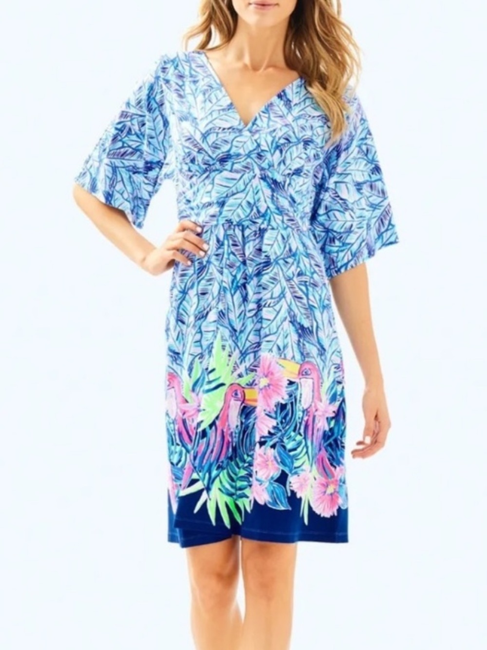 Lilly Pulitzer Parigi dress Bennet Blue Let's Mango